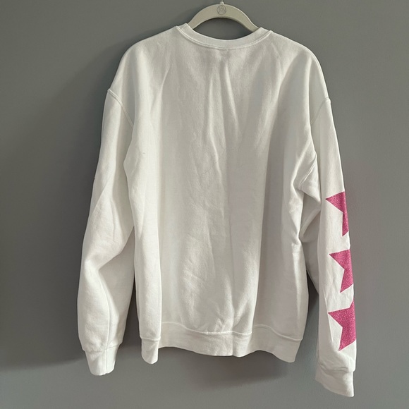 Glitter Pink Star Crewneck Sweatshirt - Picture 2 of 5